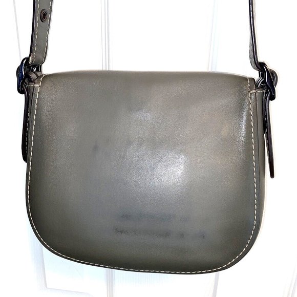 Genuine Coach Crossbody Saddle Bag No SD-20115 Gray Glove Tanned leather - Picture 6 of 12